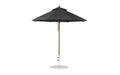 Ledge Lounger Essential Umbrella 7.5' Octagon Pulley — Bronze Pole-Classic Ball Finial-R103 Black Fabric