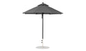 Ledge Lounger Essential Umbrella 7.5' Octagon Pulley — Black Pole-Classic Ball Finial-R164 Charcoal Grey Fabric