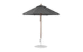 Ledge Lounger Essential Umbrella 7.5' Octagon Pulley — Bronze Pole-Classic Ball Finial-R164 Charcoal Grey Fabric