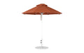 Ledge Lounger Essential Umbrella 7.5' Octagon Pulley — White Pole-Classic Ball Finial-R104 Terracotta Fabric
