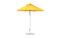 Ledge Lounger Essential Umbrella 7.5' Octagon Pulley — Matte Silver Pole-Classic Ball Finial-R554 Sunflower Yellow Fabric
