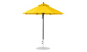 Ledge Lounger Essential Umbrella 7.5' Octagon Pulley — Black Pole-Classic Ball Finial-R554 Sunflower Yellow Fabric