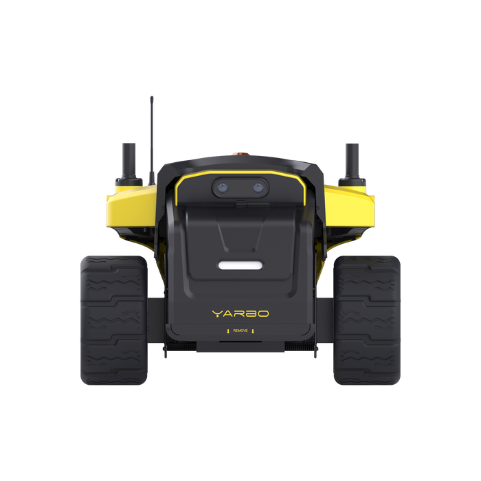 All-terrain Yarbo Core moving across uneven ground