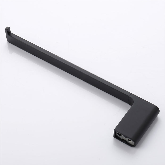 wonderland shower inc Luxurious 4-Piece Brass Matte Black Bathroom Hardware Set: Towel Bar... Shower Accessory - View 9