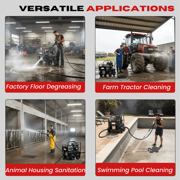 SANITMAX SM4000 Hot & Cold Water Gas Pressure Washer – 4,000 PSI, 4.0 GPM, Diesel Heated, Professional... - Lifestyle View