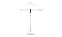 Ledge Lounger Essential Umbrella 7.5' Square Version 2 Pulley — Black Pole-Classic Ball Finial-R099 White Fabric