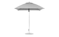 Ledge Lounger Essential Umbrella 7.5' Square Version 2 Pulley — Matte Silver Pole-Classic Ball Finial-R138 Cadet Grey Fabric