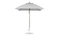 Ledge Lounger Essential Umbrella 7.5' Square Version 2 Pulley — Bronze Pole-Classic Ball Finial-R138 Cadet Grey Fabric