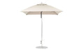 Ledge Lounger Essential Umbrella 7.5' Square Version 2 Pulley — Matte Silver Pole-Classic Ball Finial-R126 Linen Fabric