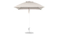 Ledge Lounger Essential Umbrella 7.5' Square Version 2 Pulley — White Pole-Classic Ball Finial-R126 Linen Fabric