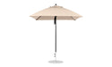Ledge Lounger Essential Umbrella 7.5' Square Version 2 Pulley — Black Pole-Classic Ball Finial-R126 Linen Fabric