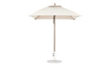 Ledge Lounger Essential Umbrella 7.5' Square Version 2 Pulley — Bronze Pole-Classic Ball Finial-R126 Linen Fabric