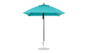 Ledge Lounger Essential Umbrella 7.5' Square Version 2 Pulley — Black Pole-Classic Ball Finial-R171 Turquoise Fabric