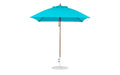 Ledge Lounger Essential Umbrella 7.5' Square Version 2 Pulley — Bronze Pole-Classic Ball Finial-R171 Turquoise Fabric