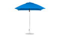 Ledge Lounger Essential Umbrella 7.5' Square Version 2 Pulley — Matte Silver Pole-Classic Ball Finial-R172 Pacific Blue Fabric