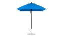 Ledge Lounger Essential Umbrella 7.5' Square Version 2 Pulley — Black Pole-Classic Ball Finial-R172 Pacific Blue Fabric