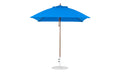 Ledge Lounger Essential Umbrella 7.5' Square Version 2 Pulley — Bronze Pole-Classic Ball Finial-R172 Pacific Blue Fabric