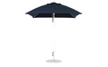 Ledge Lounger Essential Umbrella 7.5' Square Version 2 Pulley — White Pole-Classic Ball Finial-R175 Captain Navy Fabric