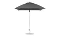 Ledge Lounger Essential Umbrella 7.5' Square Version 2 Pulley — Matte Silver Pole-Classic Ball Finial-R164 Charcoal Grey Fabric