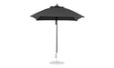 Ledge Lounger Essential Umbrella 7.5' Square Version 2 Pulley — Black Pole-Classic Ball Finial-R164 Charcoal Grey Fabric