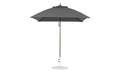 Ledge Lounger Essential Umbrella 7.5' Square Version 2 Pulley — Bronze Pole-Classic Ball Finial-R164 Charcoal Grey Fabric