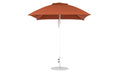 Ledge Lounger Essential Umbrella 7.5' Square Version 2 Pulley — White Pole-Classic Ball Finial-R104 Terracotta Fabric