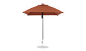 Ledge Lounger Essential Umbrella 7.5' Square Version 2 Pulley — Black Pole-Classic Ball Finial-R104 Terracotta Fabric