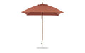 Ledge Lounger Essential Umbrella 7.5' Square Version 2 Pulley — Bronze Pole-Classic Ball Finial-R104 Terracotta Fabric
