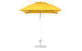 Ledge Lounger Essential Umbrella 7.5' Square Version 2 Pulley — White Pole-Classic Ball Finial-R554 Sunflower Yellow Fabric