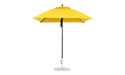 Ledge Lounger Essential Umbrella 7.5' Square Version 2 Pulley — Black Pole-Classic Ball Finial-R554 Sunflower Yellow Fabric