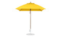 Ledge Lounger Essential Umbrella 7.5' Square Version 2 Pulley — Bronze Pole-Classic Ball Finial-R554 Sunflower Yellow Fabric