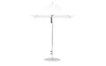 Ledge Lounger Essential Umbrella 6.5' Square Pulley — Matte Silver Pole-Classic Ball Finial-R099 White Fabric