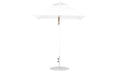 Ledge Lounger Essential Umbrella 6.5' Square Pulley — White Pole-Classic Ball Finial-R099 White Fabric