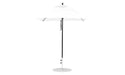 Ledge Lounger Essential Umbrella 6.5' Square Pulley — Black Pole-Classic Ball Finial-R099 White Fabric