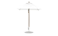 Ledge Lounger Essential Umbrella 6.5' Square Pulley — Bronze Pole-Classic Ball Finial-R099 White Fabric
