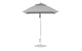 Ledge Lounger Essential Umbrella 6.5' Square Pulley — Matte Silver Pole-Classic Ball Finial-R138 Cadet Grey Fabric