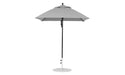 Ledge Lounger Essential Umbrella 6.5' Square Pulley — Black Pole-Classic Ball Finial-R138 Cadet Grey Fabric