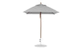 Ledge Lounger Essential Umbrella 6.5' Square Pulley — Bronze Pole-Classic Ball Finial-R138 Cadet Grey Fabric