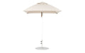 Ledge Lounger Essential Umbrella 6.5' Square Pulley — White Pole-Classic Ball Finial-R126 Linen Fabric