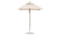 Ledge Lounger Essential Umbrella 6.5' Square Pulley — Bronze Pole-Classic Ball Finial-R126 Linen Fabric