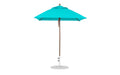 Ledge Lounger Essential Umbrella 6.5' Square Pulley — Bronze Pole-Classic Ball Finial-R171 Turquoise Fabric