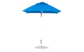 Ledge Lounger Essential Umbrella 6.5' Square Pulley — White Pole-Classic Ball Finial-R172 Pacific Blue Fabric