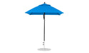 Ledge Lounger Essential Umbrella 6.5' Square Pulley — Black Pole-Classic Ball Finial-R172 Pacific Blue Fabric