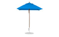 Ledge Lounger Essential Umbrella 6.5' Square Pulley — Bronze Pole-Classic Ball Finial-R172 Pacific Blue Fabric