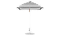Ledge Lounger Essential Umbrella 6.5' Square Pulley — White Pole-Classic Ball Finial-R017 Black Stripe Fabric