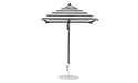Ledge Lounger Essential Umbrella 6.5' Square Pulley — Black Pole-Classic Ball Finial-R017 Black Stripe Fabric