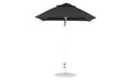 Ledge Lounger Essential Umbrella 6.5' Square Pulley — White Pole-Classic Ball Finial-R103 Black Fabric