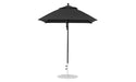 Ledge Lounger Essential Umbrella 6.5' Square Pulley — Black Pole-Classic Ball Finial-R103 Black Fabric