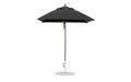 Ledge Lounger Essential Umbrella 6.5' Square Pulley — Bronze Pole-Classic Ball Finial-R103 Black Fabric