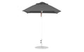 Ledge Lounger Essential Umbrella 6.5' Square Pulley — White Pole-Classic Ball Finial-R164 Charcoal Grey Fabric